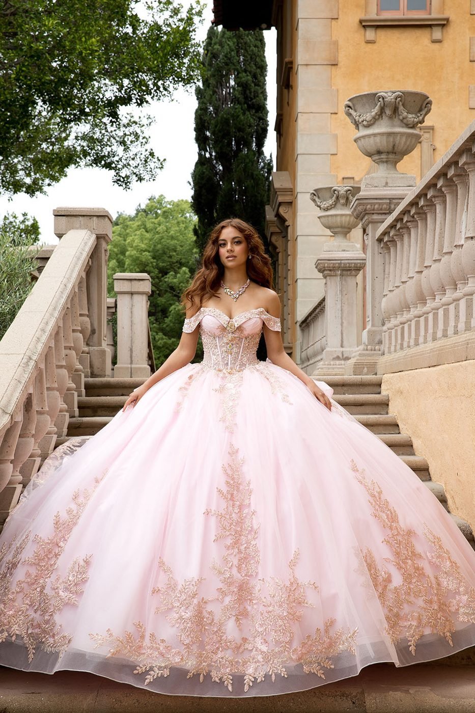 Blush quinceañera gown
